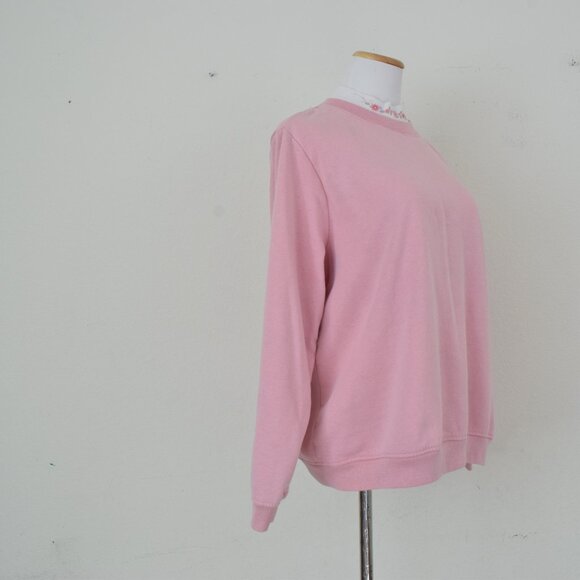 Vintage 80s/90s pullover Cotton/Poly Mockneck Sweatshirt by Blair | size Large - Picture 5 of 12